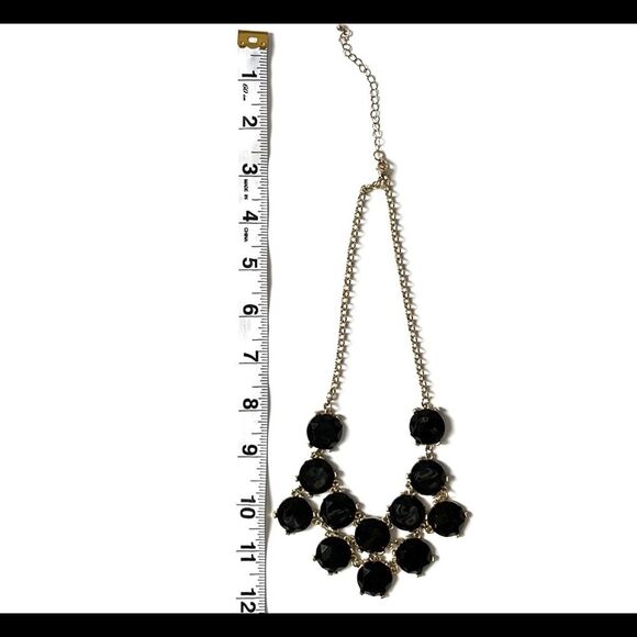 Chandelier Gold Tone and Black Stone Statement Necklace - Picture 7 of 7